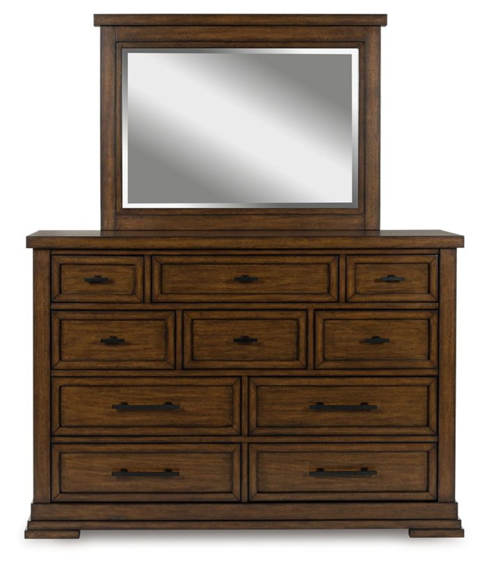 Taffenbrook - Medium Brown - Dresser And Mirror - Image 2