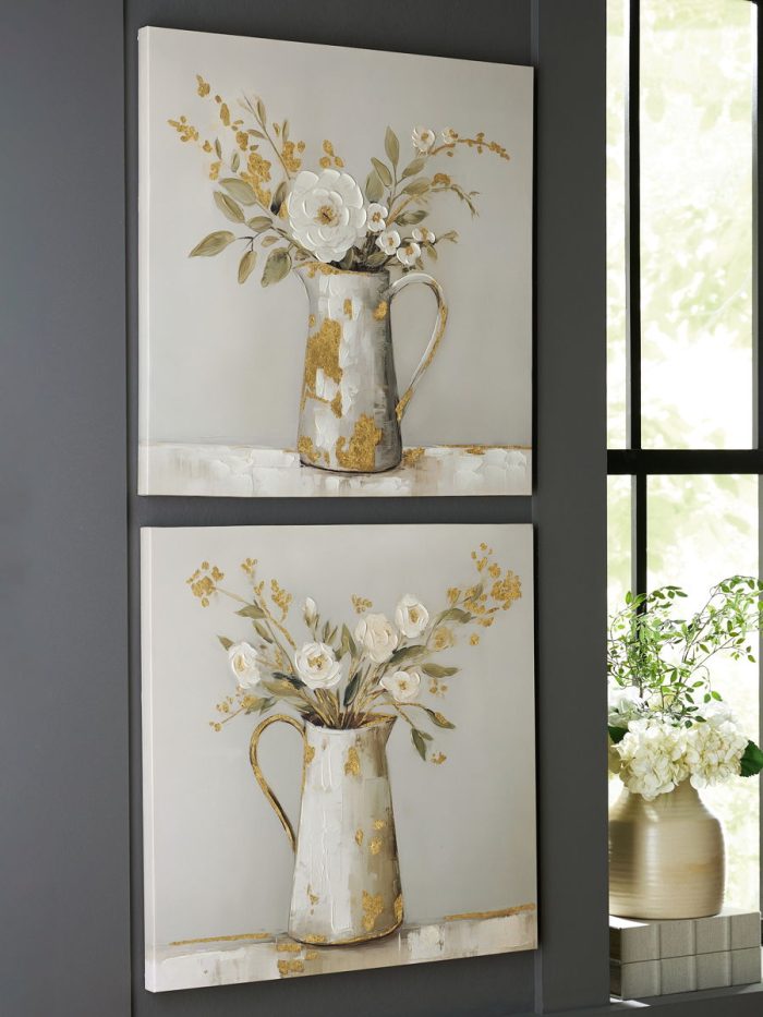 Amoryville - Taupe / Green / Gold Finish - Wall Art Set (Set of 2) - Image 4