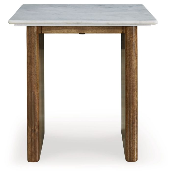 Isanti - Light Brown / White - Rectangular End Table - Image 3