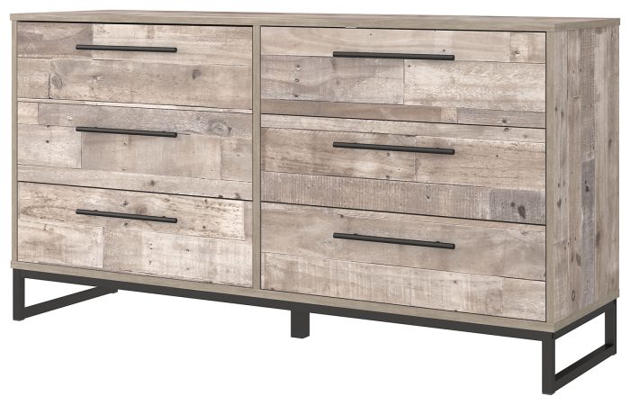 Neilsville - Whitewash - Six Drawer Dresser - Vinyl-Wrapped - Image 3