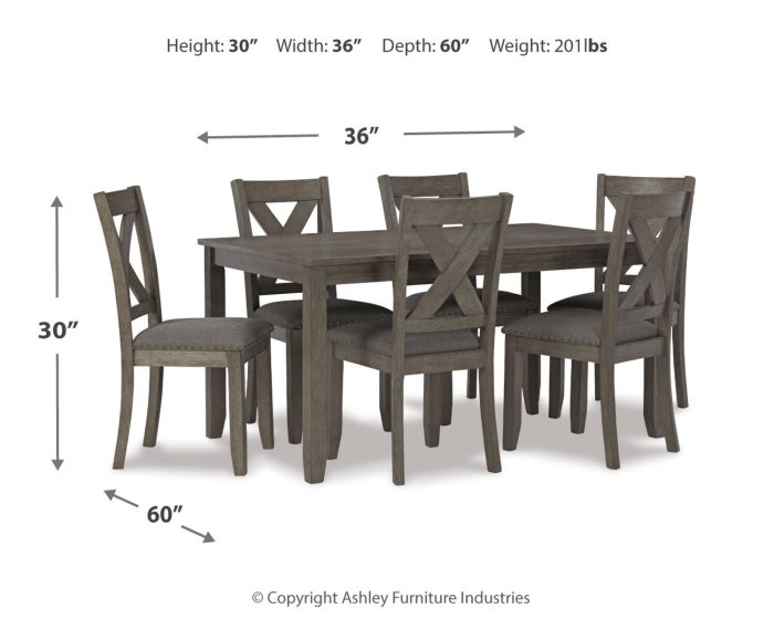 Caitbrook - Gray - RECT DRM Table Set (Set of 7) - Image 2
