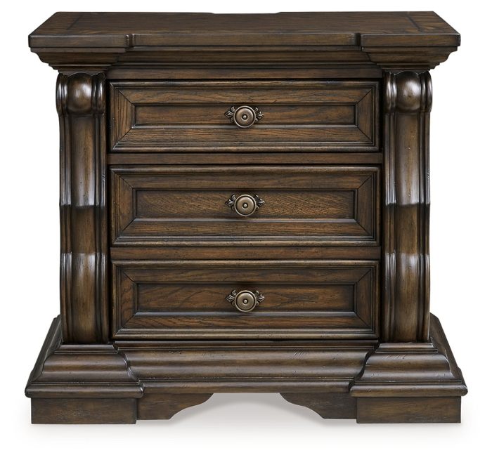 Maylee - Dark Brown - Three Drawer Night Stand - Image 3