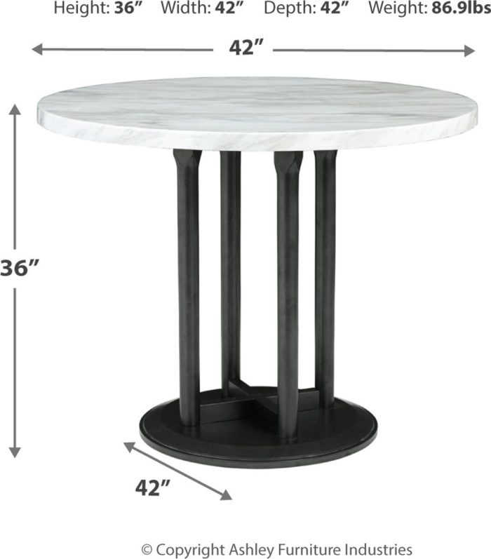 Centiar - Black / Gray - 5 Pc. - Counter Table, 4 Upholstered Barstools - Image 2