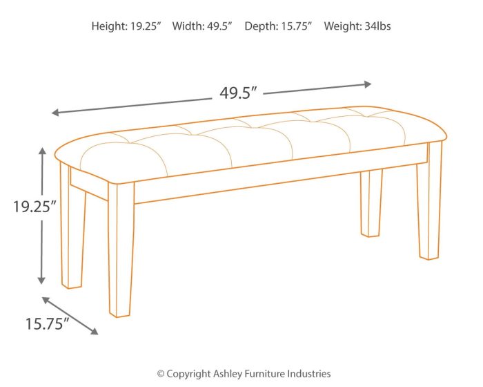 Haddigan - Dark Brown - Large UPH Dining Room Bench - Image 3