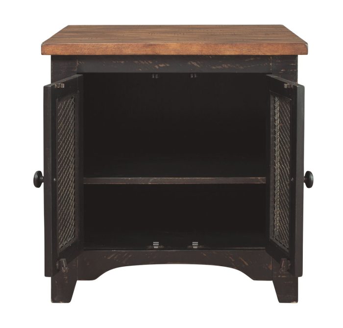 Valebeck - Black / Brown - Rectangular End Table - Image 2