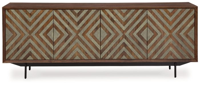 Dreggan - Brown / Gold Finish - Accent Cabinet - Image 2