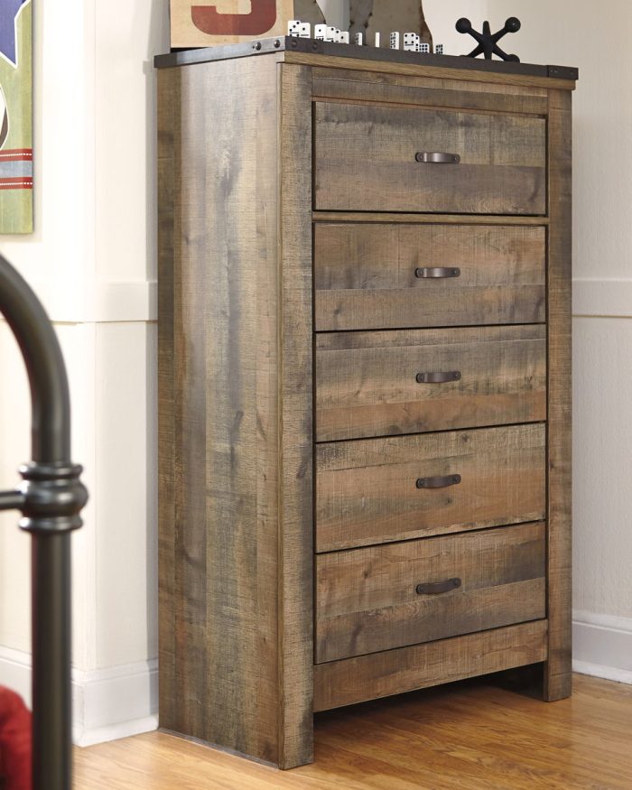 Trinell - Brown - Five Drawer Chest - Image 3