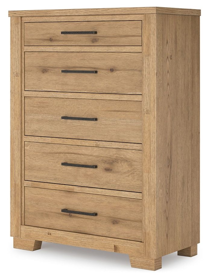 Galliden - Light Brown - Five Drawer Chest - Image 4