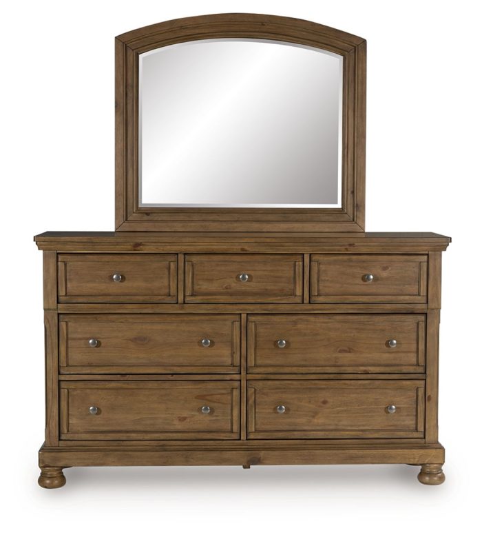 Feddinger - Medium Brown - Dresser And Mirror - Image 4