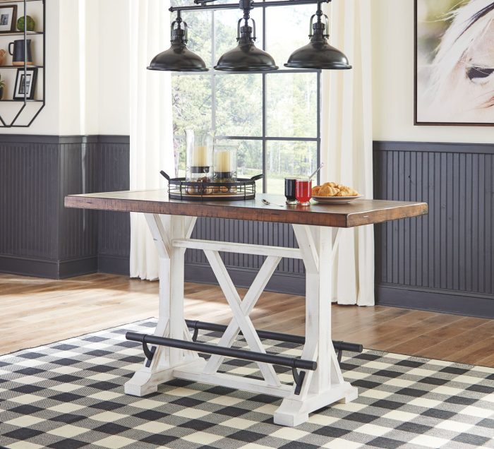 Valebeck - White / Brown - Rectangular Dining Room Counter Table - Image 2