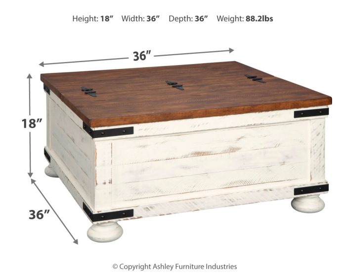 Wystfield - White / Brown - Cocktail Table with Storage - Image 4