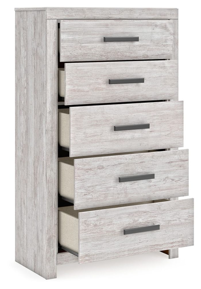 Cayboni - Whitewash - Five Drawer Chest - Image 3