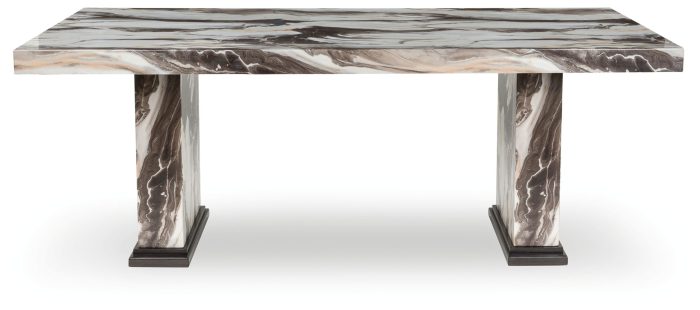 Jeshina - Dark Brown / Beige - Dining Table - Image 4