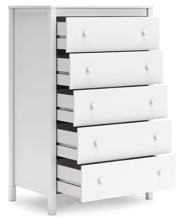 Hallityn - White - Five Drawer Chest - Image 2
