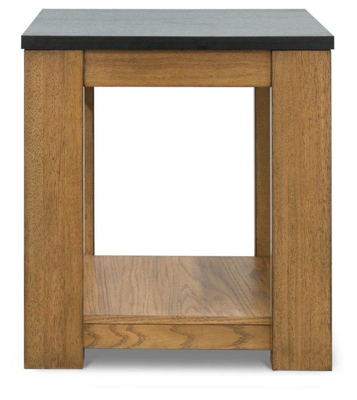 Quentina - Light Brown / Black - Rectangular End Table - Image 3