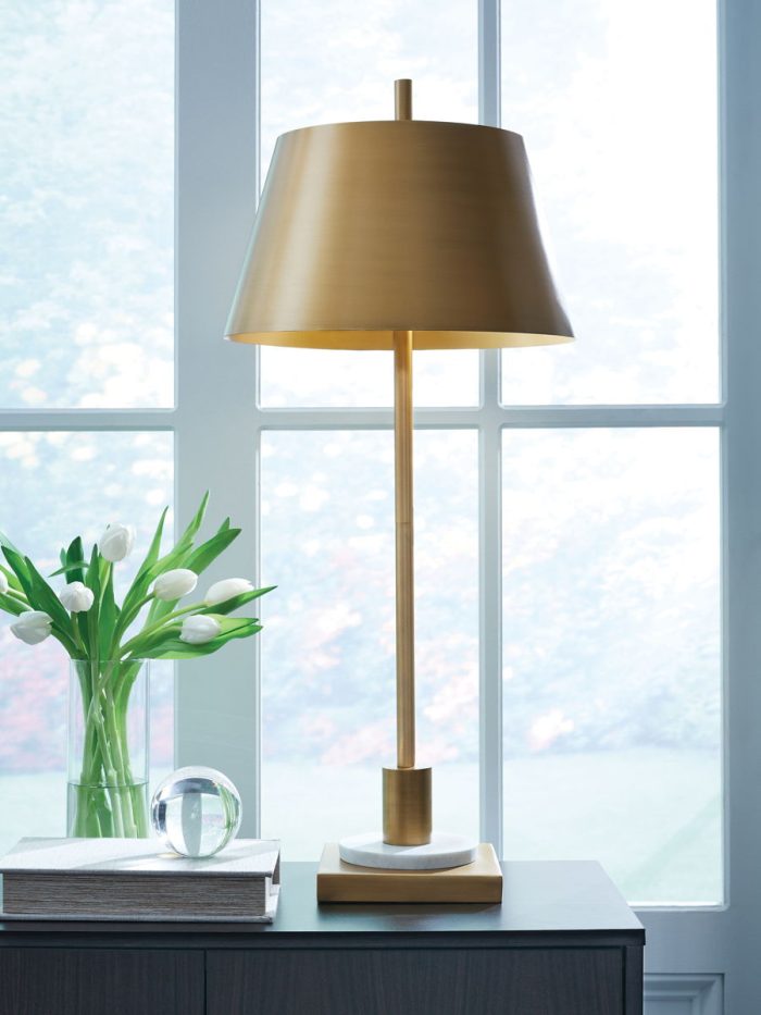 Fritzburn - Gold Finish / White - Metal Table Lamp - Image 3