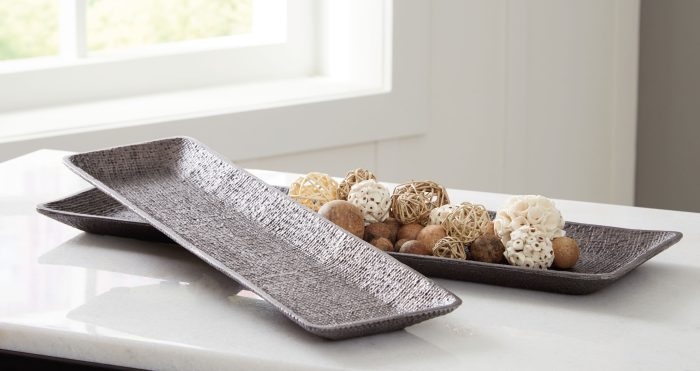 Garekton - Pewter Finish - Tray Set (Set of 2) - Image 2