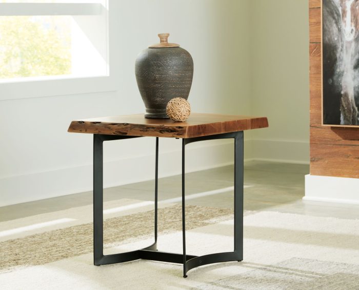 Fortmaine - Brown / Black - Rectangular End Table - Image 4