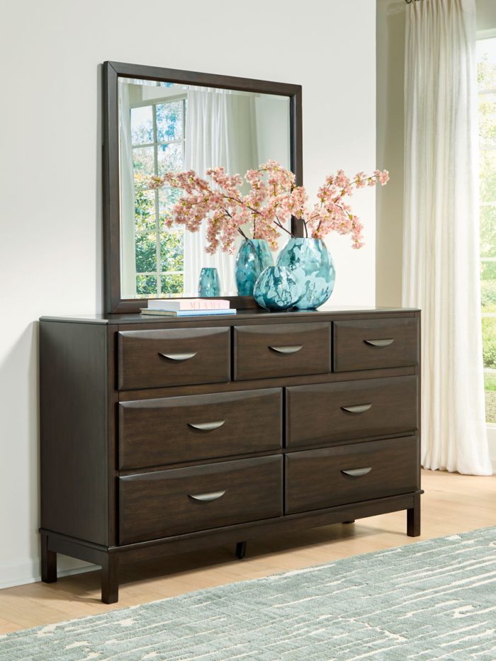 Vanmore - Dark Brown - Dresser And Mirror - Image 2
