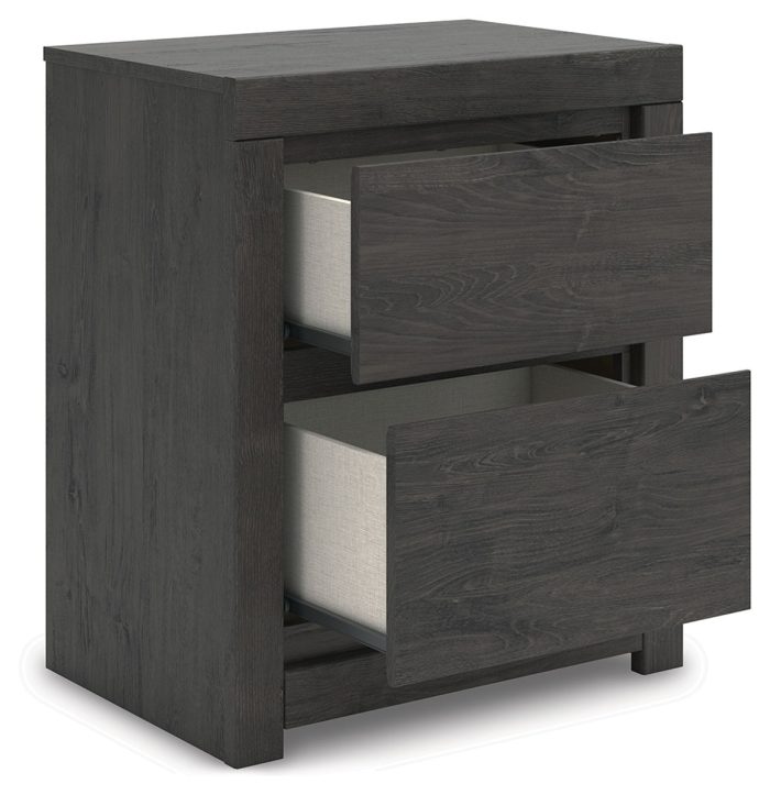 Fraluna - Charcoal - Two Drawer Night Stand - Image 3
