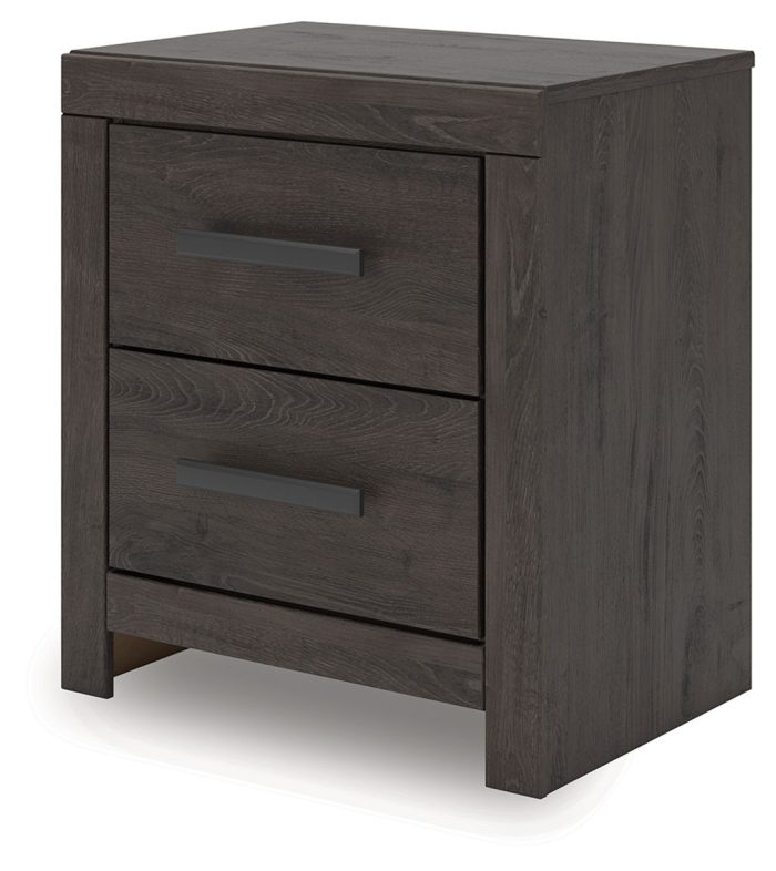 Prendonea - Charcoal - Two Drawer Night Stand - Image 4