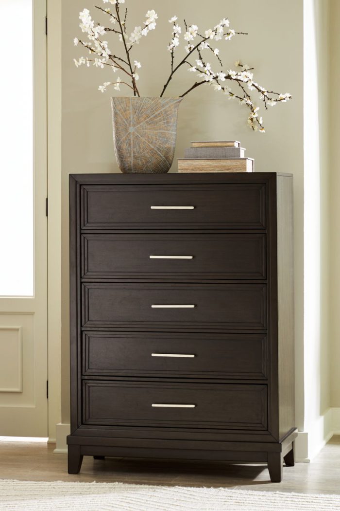 Neymorton - Dark Grayish Brown - Five Drawer Chest - Image 2