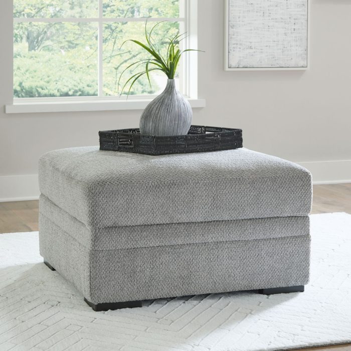Casselbury - Cement - Ottoman With Storage - Image 4