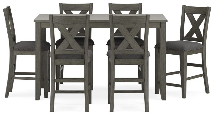 Caitbrook - Gray - Rect Drm Counter Table Set (Set of 7) - Image 4