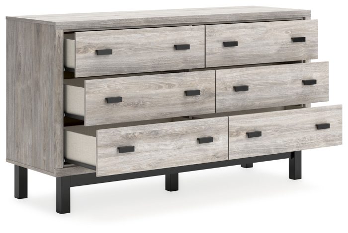 Vessalli - Black / Gray - Six Drawer Dresser - Image 3