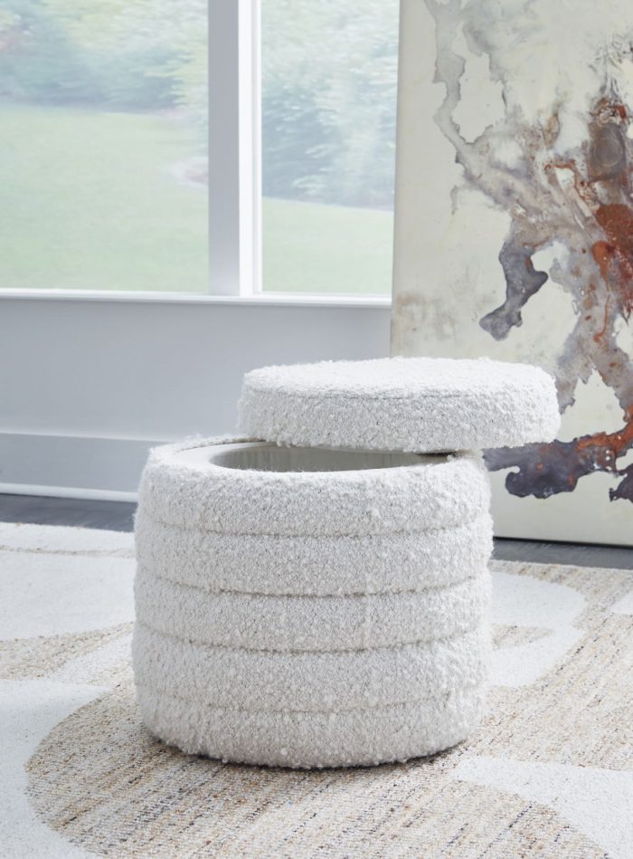 Duntler - Ivory - Storage Ottoman - Image 4