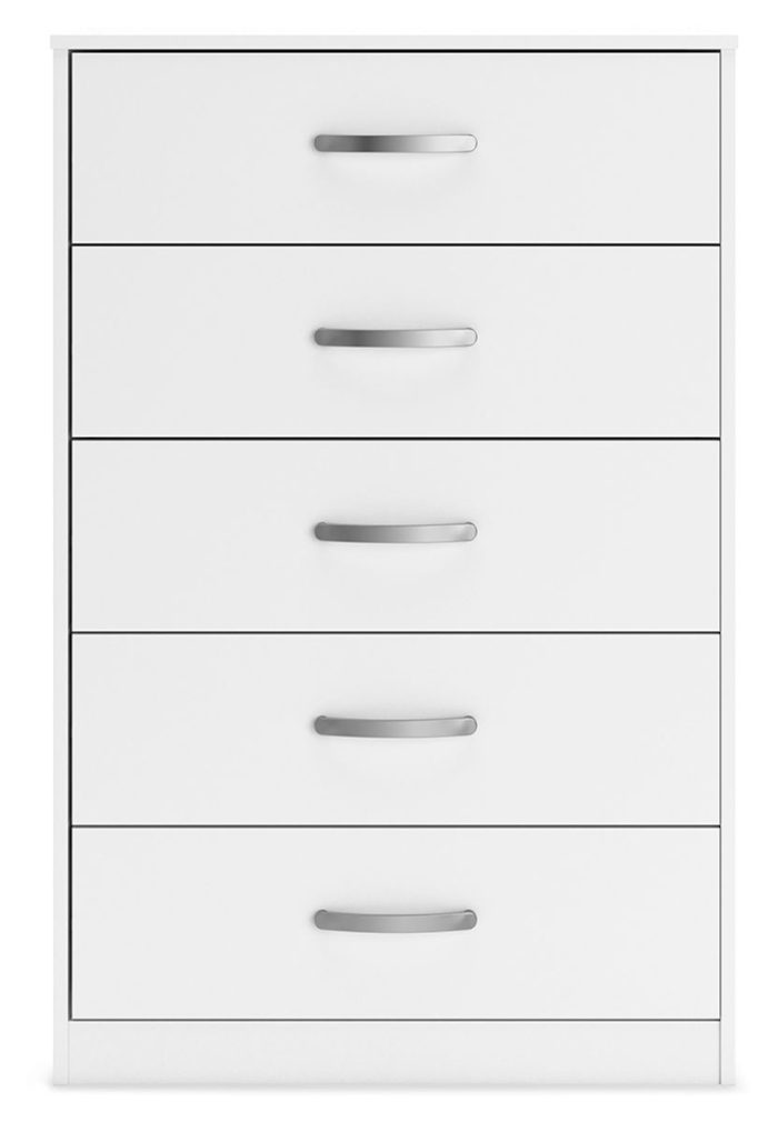 Flannia - White - Five Drawer Chest - 46" Height - Image 4