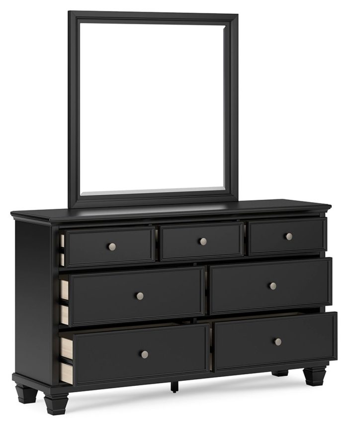 Lanolee - Black - Dresser And Mirror - Image 2