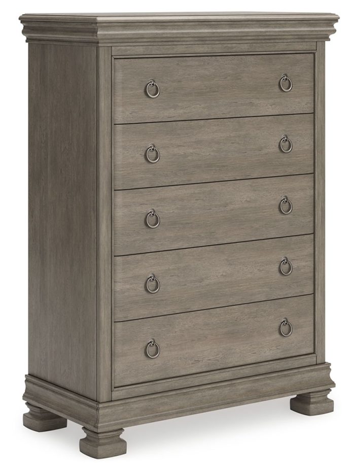 Lexorne - Gray - Five Drawer Chest - Image 2