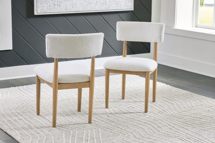 Sawdyn - White / Light Brown - Dining Upholstered Side Chair (Set of 2) - Image 2