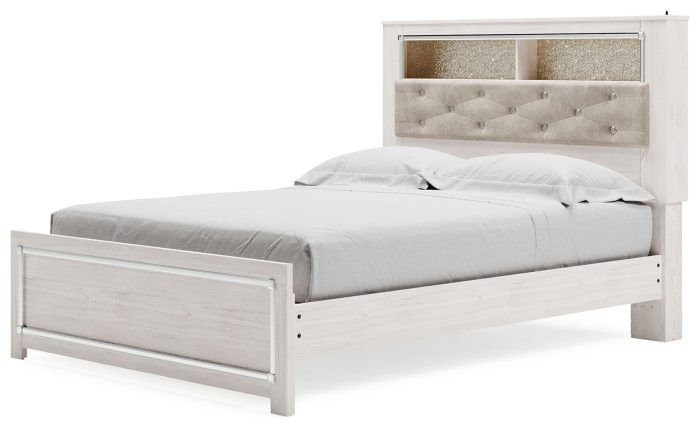 Altyra - White - Queen Panel Bookcase Bed With Roll Slats - Image 2
