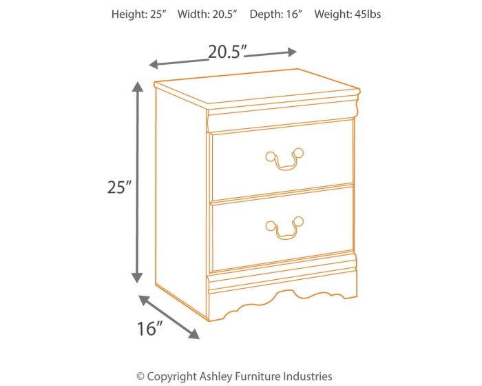 Huey Vineyard - Black - Two Drawer Night Stand - Image 2