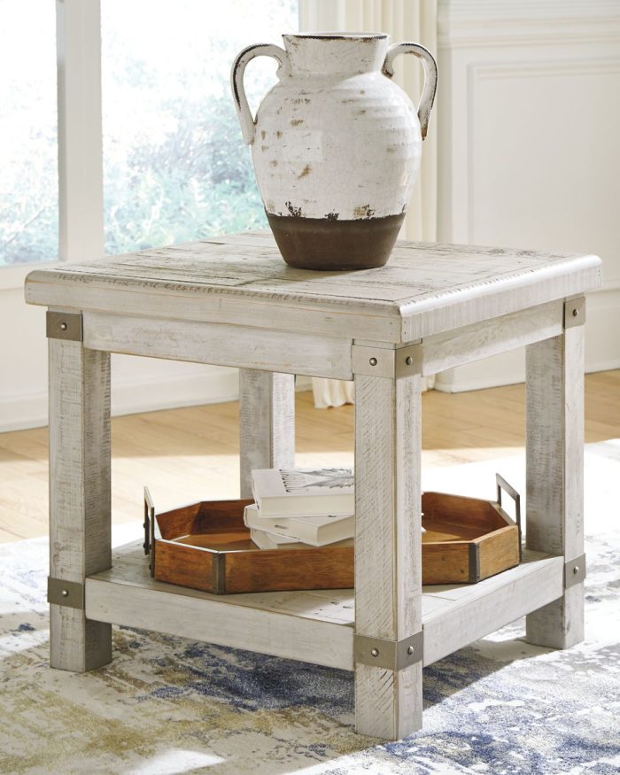 Carynhurst - White Wash Gray - Rectangular End Table - Image 3