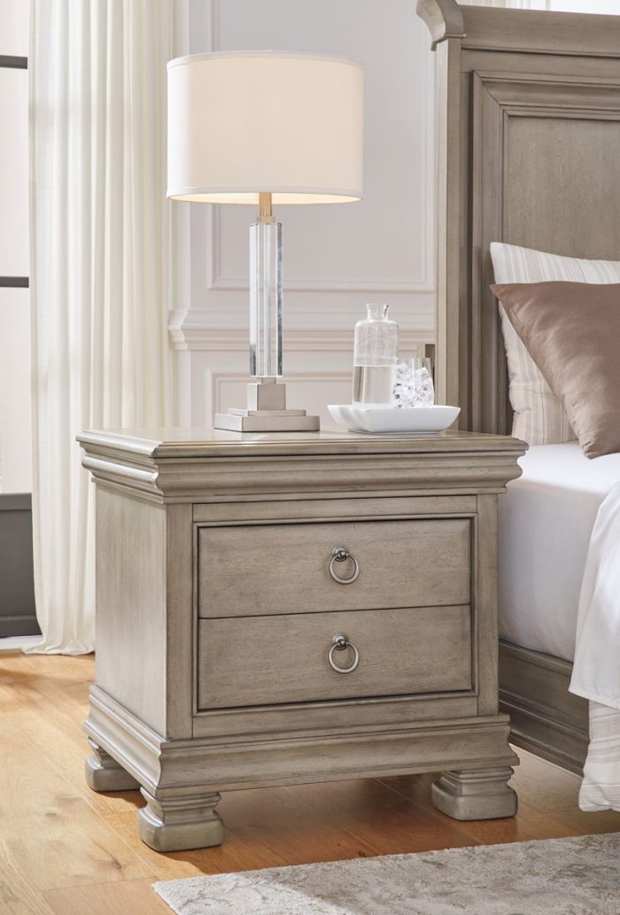 Lexorne - Gray - Three Drawer Night Stand - Image 2