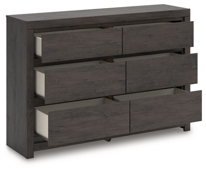 Fraluna - Charcoal - Six Drawer Dresser - Image 3