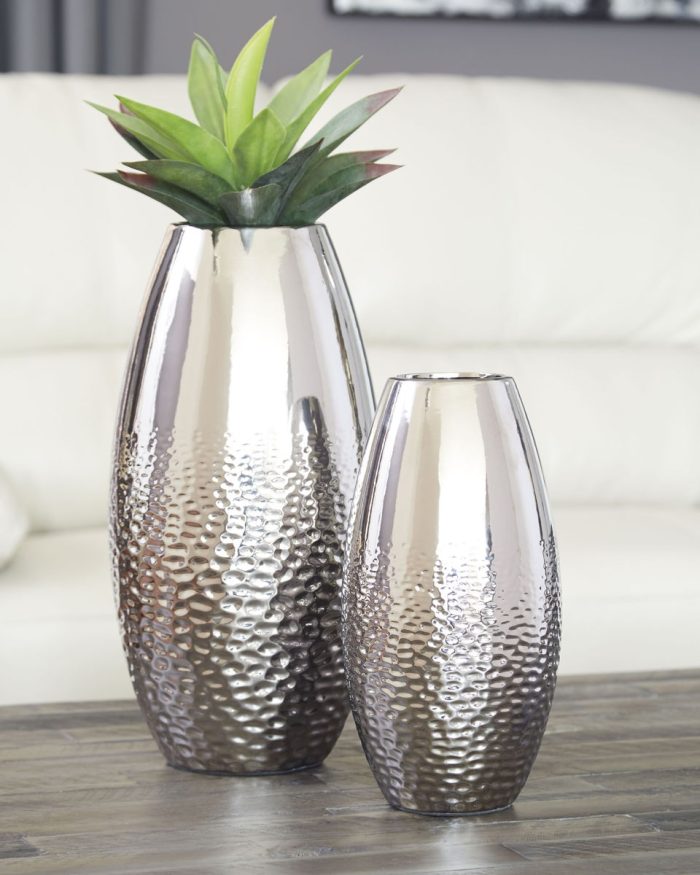 Dinesh - Silver Finish - Vase Set (Set of 2) - Image 2