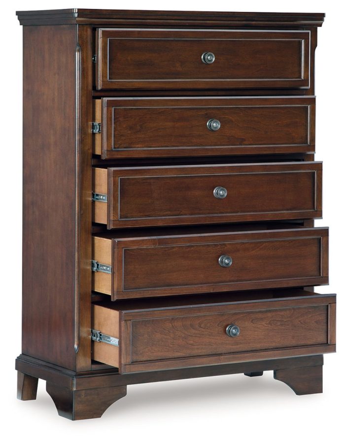 Trellington - Brown - Five Drawer Chest - Image 4