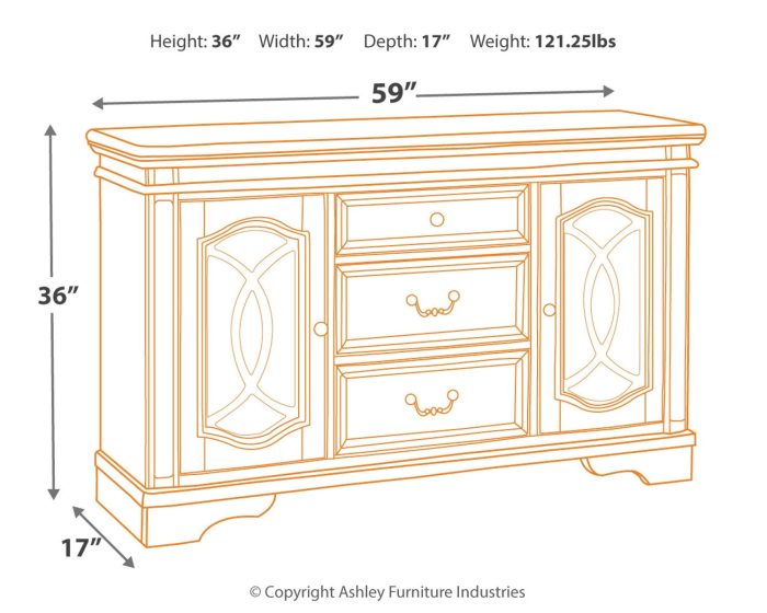 Realyn - Chipped White - Dining Room Server - Image 2