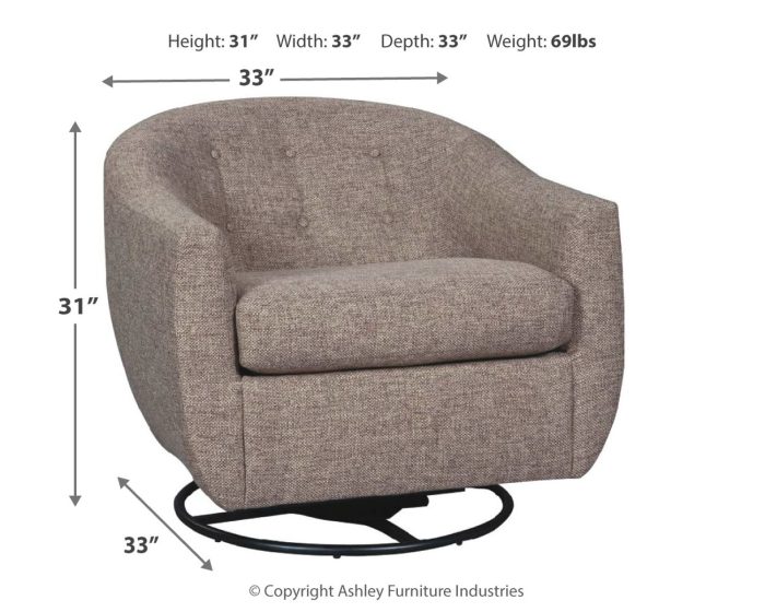 Upshur - Taupe - Swivel Glider Accent Chair - Image 4