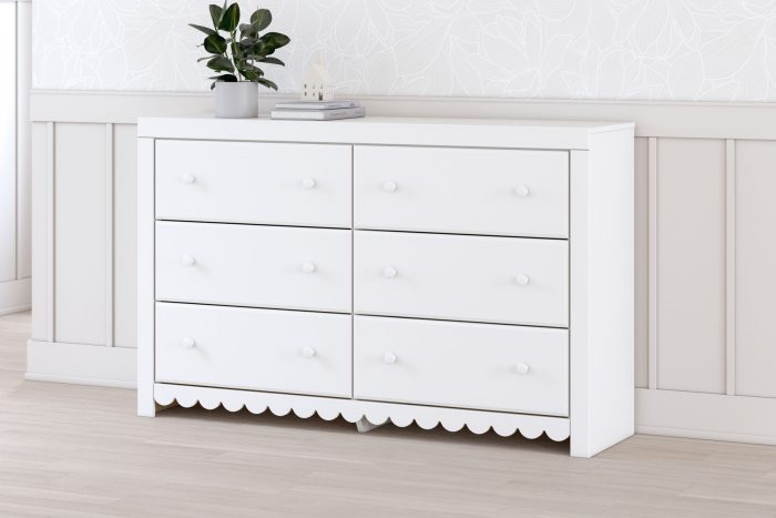 Mollviney - White - Six Drawer Dresser - Image 3