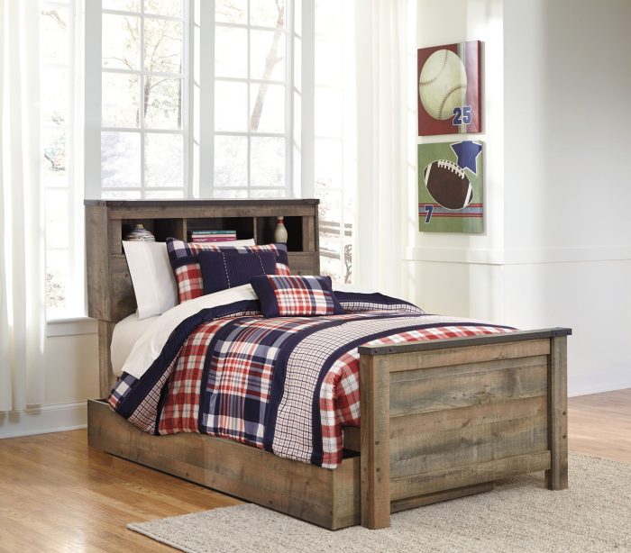 Trinell - Brown - Twin Bookcase Bed With 1 Large Storage Drawer - Image 2