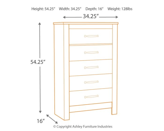 Bellaby - Whitewash - Five Drawer Chest - Image 3