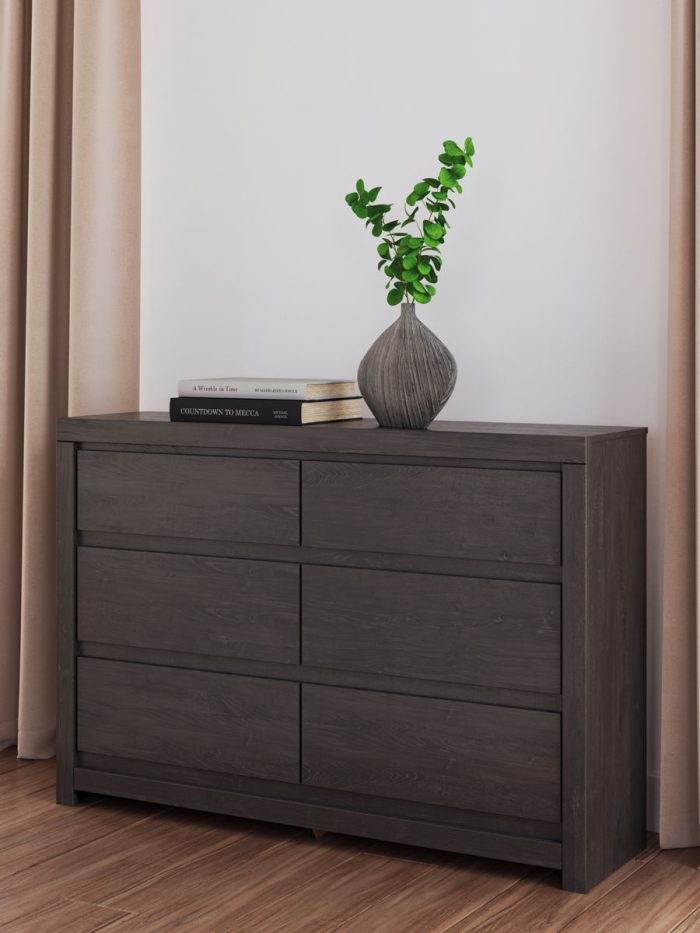 Fraluna - Charcoal - Six Drawer Dresser - Image 2