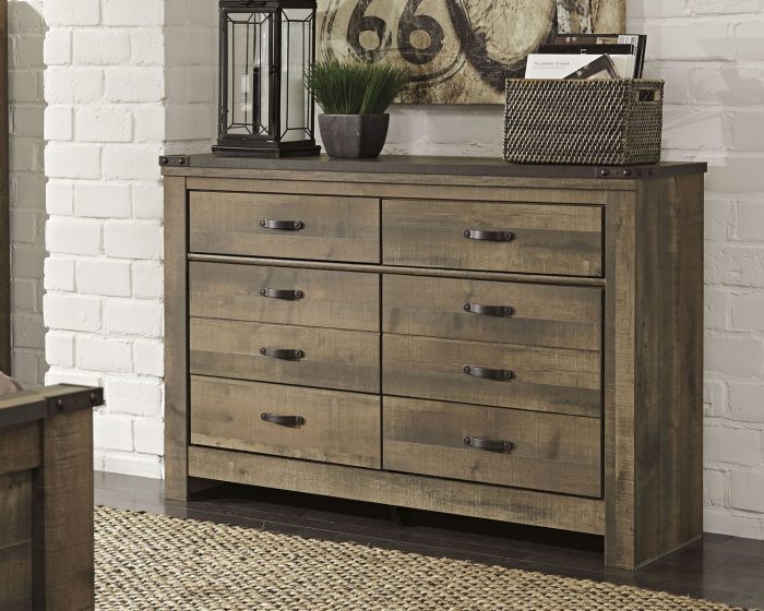 Trinell - Brown Dark - Six Drawer Dresser - 61.34" x 15.98" x 42.99" - Image 2