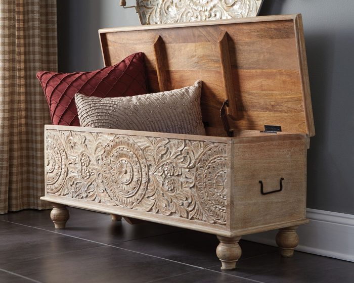 Fossil Ridge - Beige - Storage Bench - Image 4