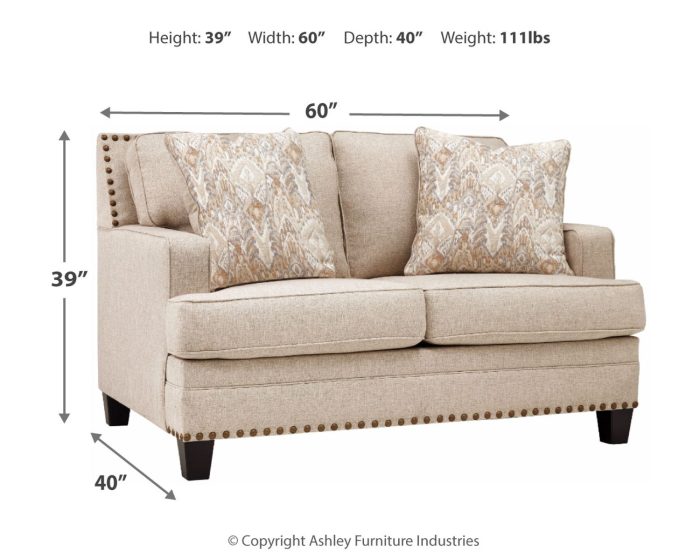 Claredon - Linen - Loveseat - Image 3